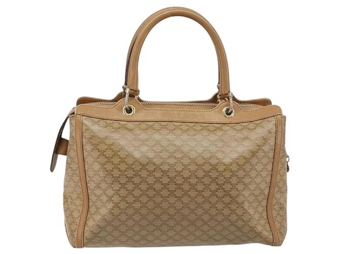 Céline Borsa a mano in tela Macadam CELINE PVC Beige Oro Auth ARZ059 D'oro - vista 2