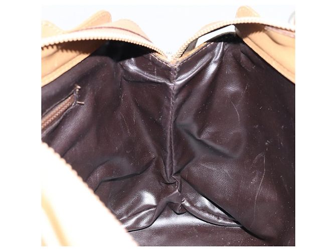 Céline Borsa a mano in tela Macadam CELINE PVC Beige Oro Auth ARZ059 D'oro - vista 20