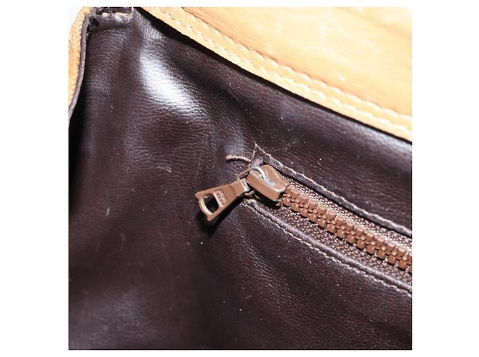 Céline Borsa a mano in tela Macadam CELINE PVC Beige Oro Auth ARZ059 D'oro - vista 22