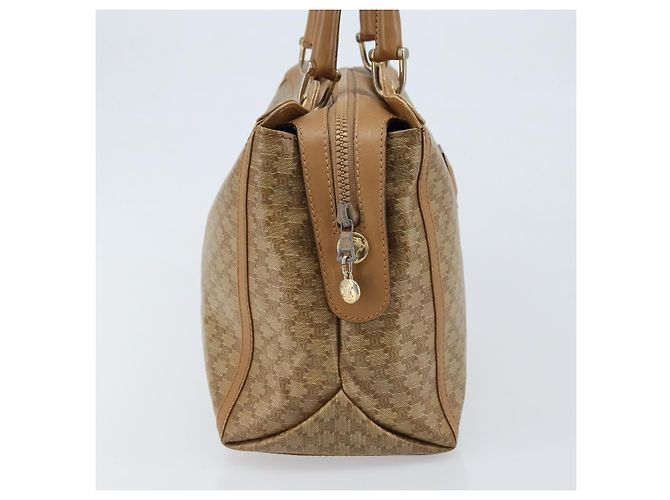 Céline Borsa a mano in tela Macadam CELINE PVC Beige Oro Auth ARZ059 D'oro - vista 3