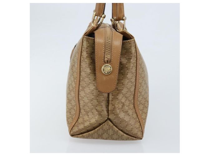 Céline Borsa a mano in tela Macadam CELINE PVC Beige Oro Auth ARZ059 D'oro - vista 4