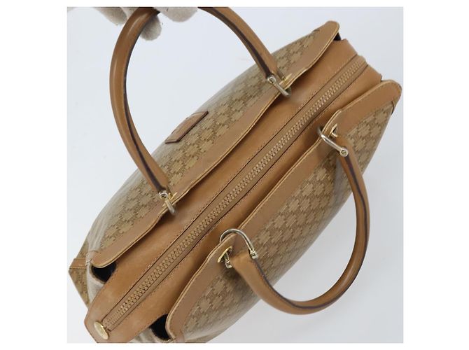 Céline Borsa a mano in tela Macadam CELINE PVC Beige Oro Auth ARZ059 D'oro - vista 6