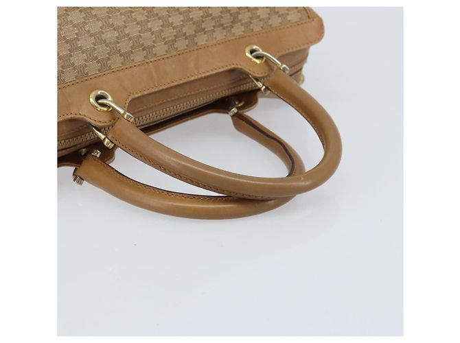 Céline Borsa a mano in tela Macadam CELINE PVC Beige Oro Auth ARZ059 D'oro - vista 7