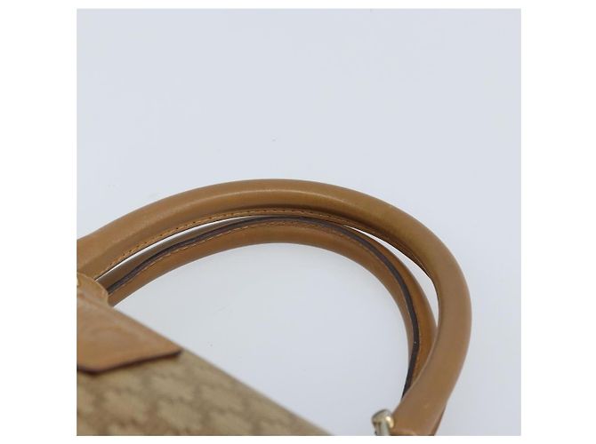 Céline Borsa a mano in tela Macadam CELINE PVC Beige Oro Auth ARZ059 D'oro - vista 8