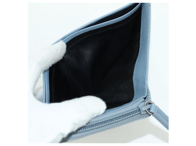 PRADA Portafoglio Compatto Rotondo Nylon Azzurro Chiaro 1ML605 Auth am11040V Blu chiaro - vista 11