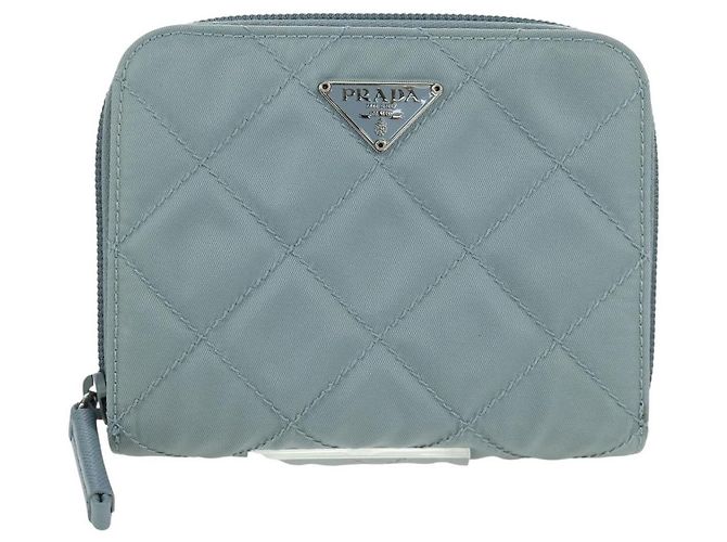 PRADA Portafoglio Compatto Rotondo Nylon Azzurro Chiaro 1ML605 Auth am11040V Blu chiaro - vista 13