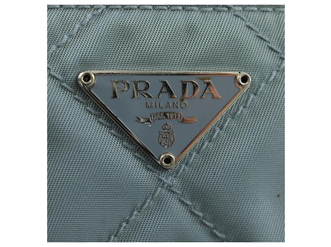 PRADA Portafoglio Compatto Rotondo Nylon Azzurro Chiaro 1ML605 Auth am11040V Blu chiaro - vista 17