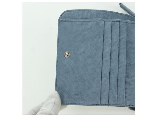 PRADA Portafoglio Compatto Rotondo Nylon Azzurro Chiaro 1ML605 Auth am11040V Blu chiaro - vista 19