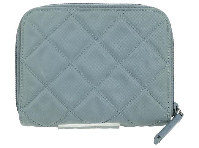 PRADA Portafoglio Compatto Rotondo Nylon Azzurro Chiaro 1ML605 Auth am11040V Blu chiaro - vista 2