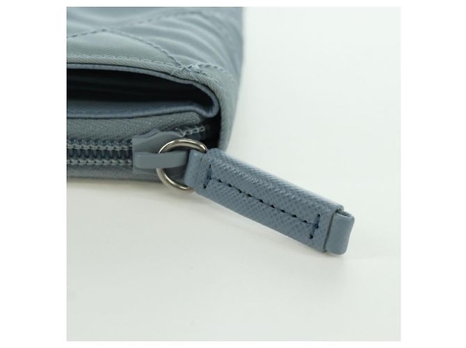 PRADA Portafoglio Compatto Rotondo Nylon Azzurro Chiaro 1ML605 Auth am11040V Blu chiaro - vista 8