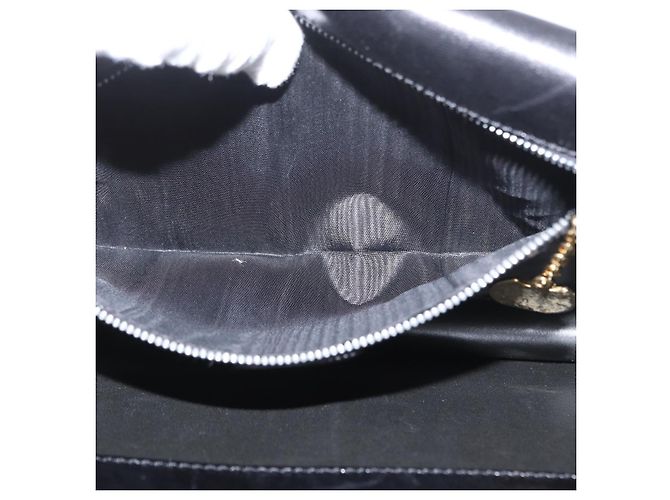 Céline Bolsa de mão CELINE em couro preto e dourado Auth ARZ427 - vista 11