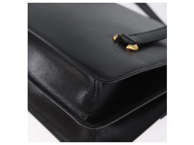 Céline Bolsa de mão CELINE em couro preto e dourado Auth ARZ427 - vista 16