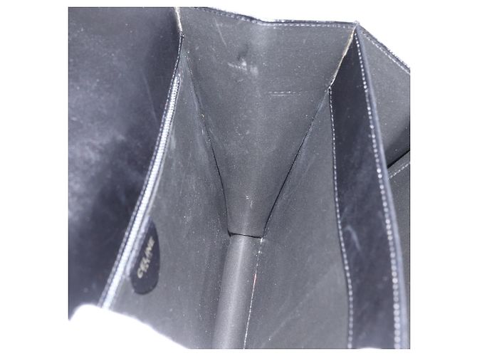 Céline Bolsa de mão CELINE em couro preto e dourado Auth ARZ427 - vista 20