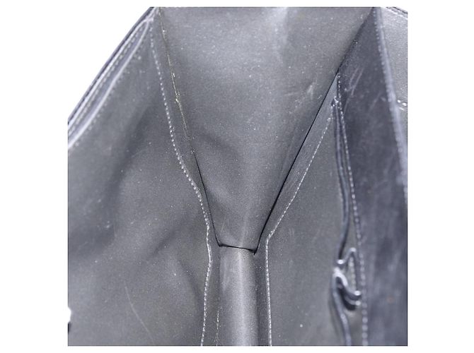Céline Bolsa de mão CELINE em couro preto e dourado Auth ARZ427 - vista 23