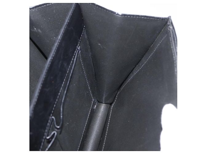 Céline Bolsa de mão CELINE em couro preto e dourado Auth ARZ427 - vista 24