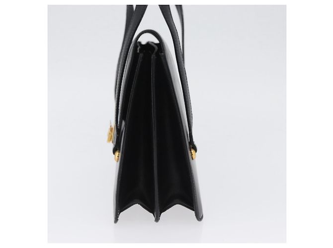 Céline Bolsa de mão CELINE em couro preto e dourado Auth ARZ427 - vista 3