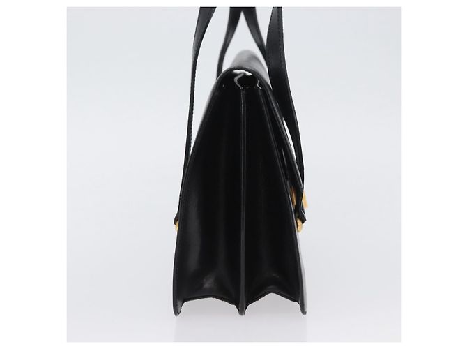 Céline Bolsa de mão CELINE em couro preto e dourado Auth ARZ427 - vista 4