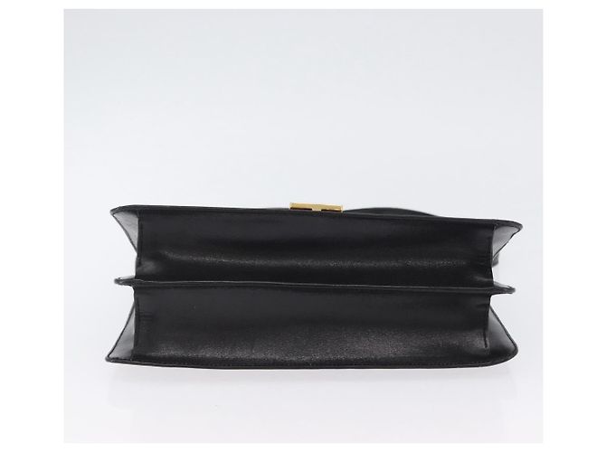 Céline Bolsa de mão CELINE em couro preto e dourado Auth ARZ427 - vista 5