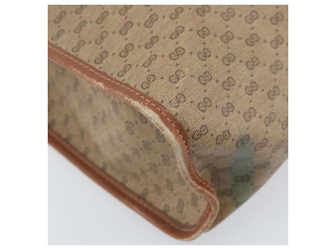 Borsa a Spalla GUCCI Micro GG Supreme Web Sherry Line PVC Beige Oro Auth 174437 D'oro - vista 14