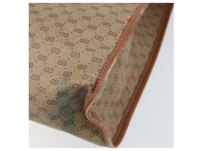 Borsa a Spalla GUCCI Micro GG Supreme Web Sherry Line PVC Beige Oro Auth 174437 D'oro - vista 15