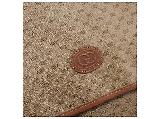 Borsa a Spalla GUCCI Micro GG Supreme Web Sherry Line PVC Beige Oro Auth 174437 D'oro - vista 17