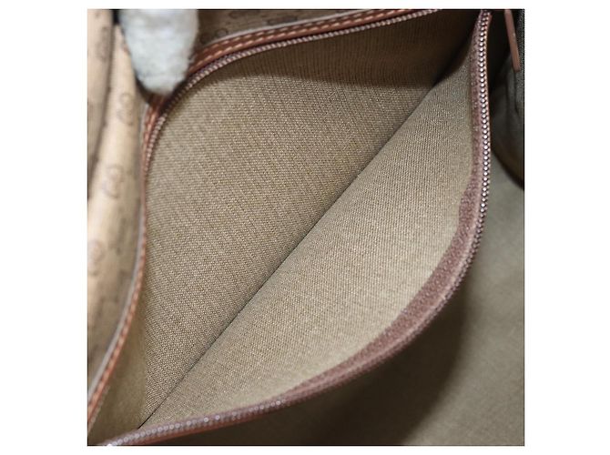 Borsa a Spalla GUCCI Micro GG Supreme Web Sherry Line PVC Beige Oro Auth 174437 D'oro - vista 22