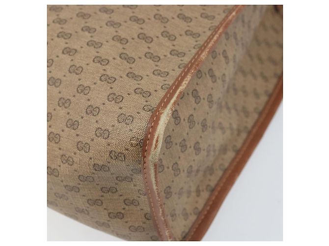 Borsa a Spalla GUCCI Micro GG Supreme Web Sherry Line PVC Beige Oro Auth 174437 D'oro - vista 9