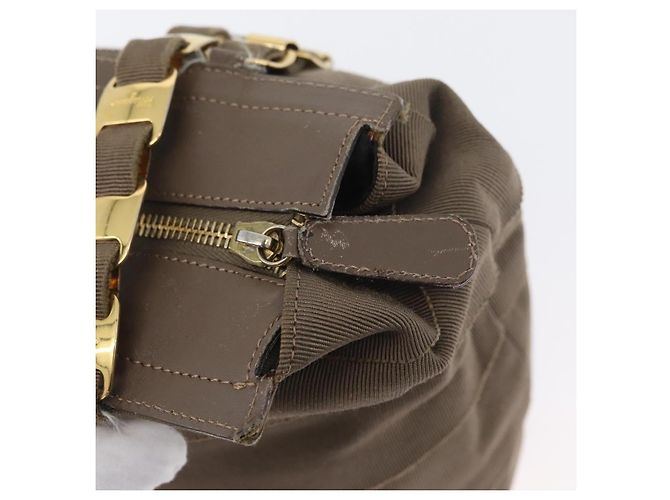 Borsa a Spalla Salvatore Ferragamo in Tela Marrone Oro Auth BA11433 D'oro - vista 10