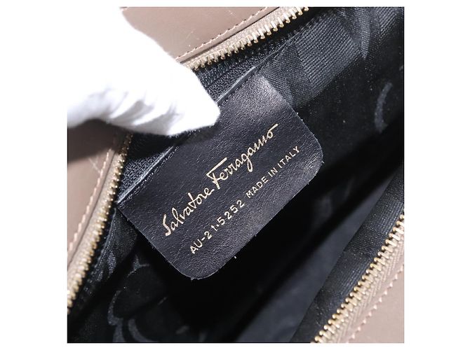 Borsa a Spalla Salvatore Ferragamo in Tela Marrone Oro Auth BA11433 D'oro - vista 12