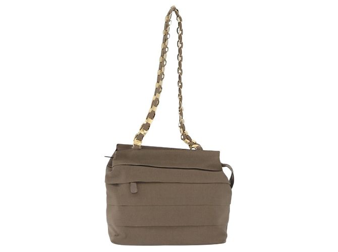 Borsa a Spalla Salvatore Ferragamo in Tela Marrone Oro Auth BA11433 D'oro - vista 13