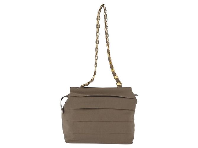 Borsa a Spalla Salvatore Ferragamo in Tela Marrone Oro Auth BA11433 D'oro - vista 2