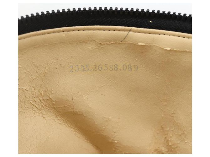 Borsa a Mano FENDI Nylon Nero Oro Auth 174605 D'oro - vista 12