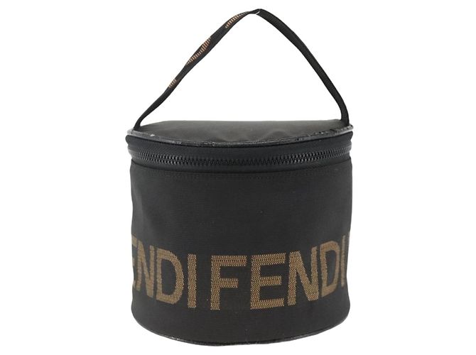 Borsa a Mano FENDI Nylon Nero Oro Auth 174605 D'oro - vista 13