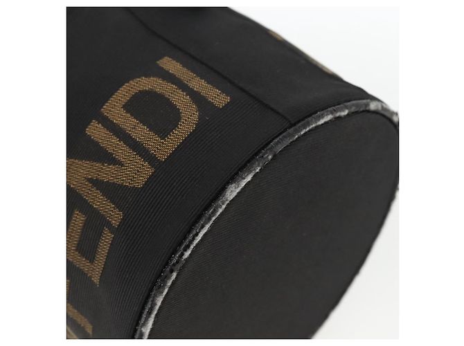 Borsa a Mano FENDI Nylon Nero Oro Auth 174605 D'oro - vista 16