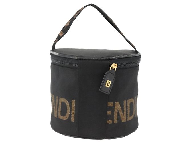 Borsa a Mano FENDI Nylon Nero Oro Auth 174605 D'oro - vista 2
