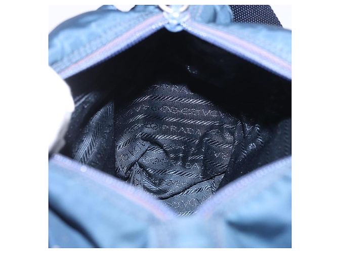 Borsa a Spalla PRADA in Nylon Blu Navy Argento Auth BA11437 - vista 23