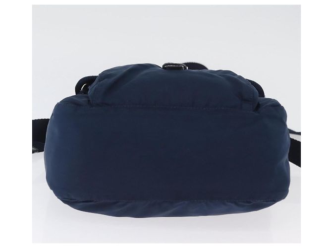 Borsa a Spalla PRADA in Nylon Blu Navy Argento Auth BA11437 - vista 5