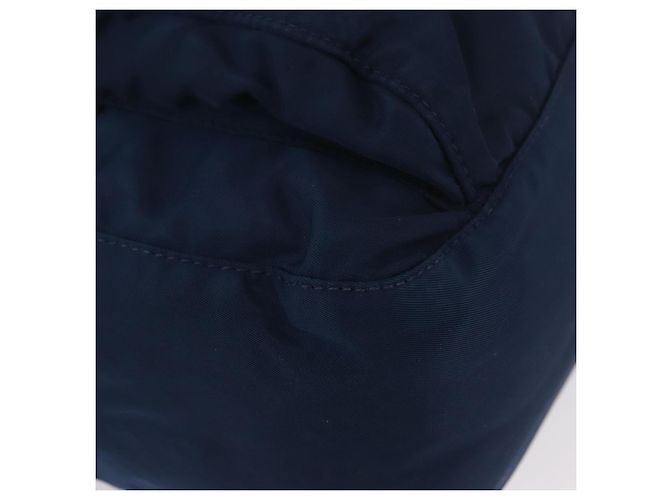 Borsa a Spalla PRADA in Nylon Blu Navy Argento Auth BA11437 - vista 9