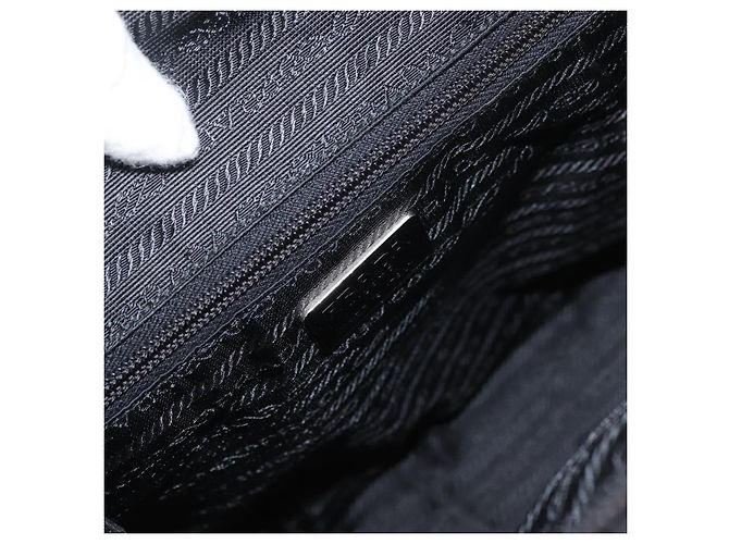PRADA Borsa a mano in nylon nero Auth bs33933 - vista 18