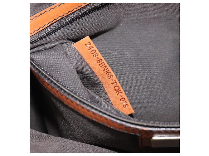 Borsa tote in tela Zucca FENDI nera e marrone Auth BSZ547A Nero - vista 12