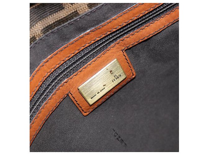 Borsa tote in tela Zucca FENDI nera e marrone Auth BSZ547A Nero - vista 19
