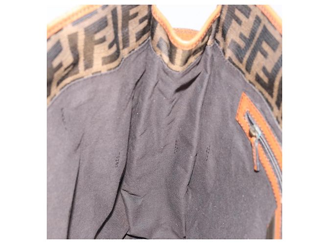 Borsa tote in tela Zucca FENDI nera e marrone Auth BSZ547A Nero - vista 21