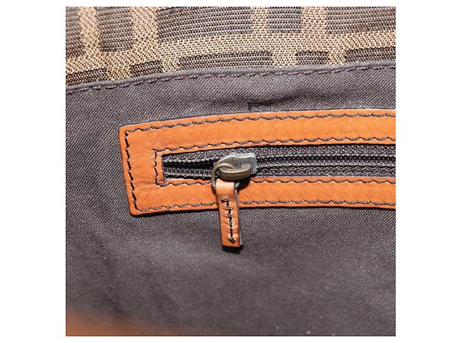 Borsa tote in tela Zucca FENDI nera e marrone Auth BSZ547A Nero - vista 22