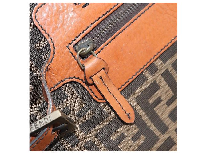 Borsa tote in tela Zucca FENDI nera e marrone Auth BSZ547A Nero - vista 24