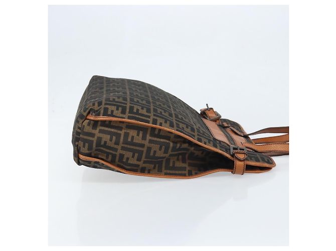 Borsa tote in tela Zucca FENDI nera e marrone Auth BSZ547A Nero - vista 3