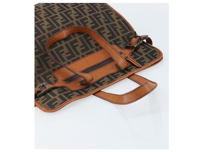 Borsa tote in tela Zucca FENDI nera e marrone Auth BSZ547A Nero - vista 6
