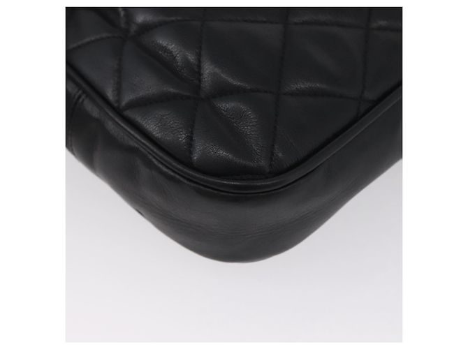 CHANEL Borsa a Spalla Matelassé in Pelle di Agnello Nera Oro CC Auth bs34036 Nero D'oro - vista 17
