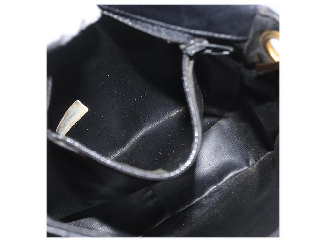 CHANEL Borsa a Spalla Matelassé in Pelle di Agnello Nera Oro CC Auth bs34036 Nero D'oro - vista 25