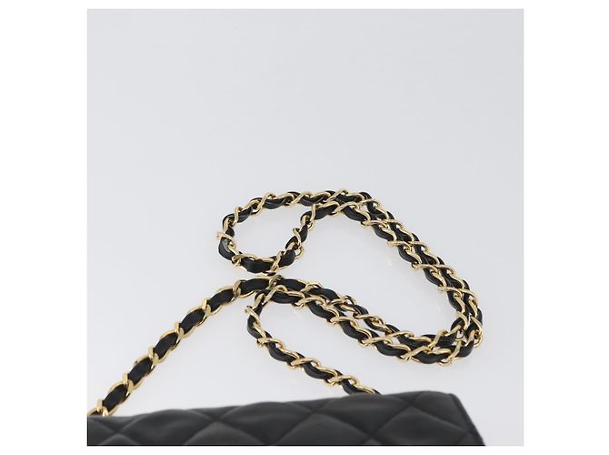 CHANEL Borsa a Spalla Matelassé in Pelle di Agnello Nera Oro CC Auth bs34036 Nero D'oro - vista 8