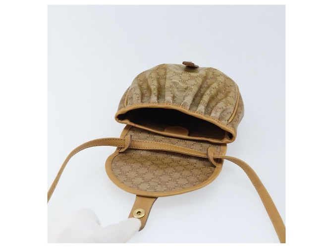 Céline Borsa a Spalla in Tela Macadam CELINE PVC Beige Oro Auth bs34011 D'oro - vista 10